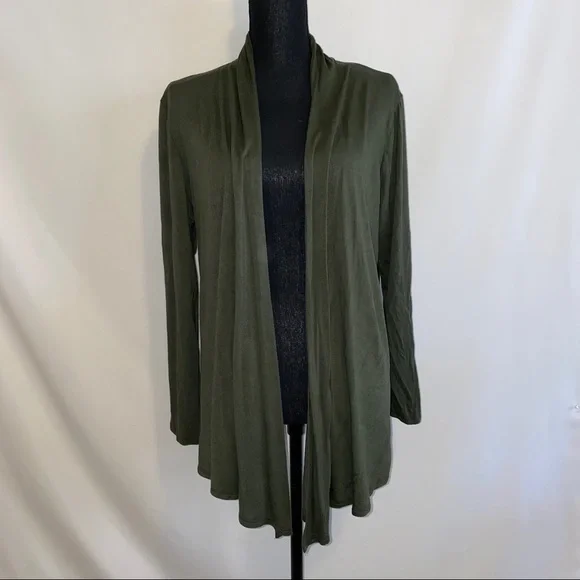 Olive Green Waterfall Cardigan. Size: XL - Picture 4 of 6